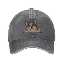 Load image into Gallery viewer, Personalized Blue Heeler Baseball Cap - Waving Blue Heeler Design - Match Your Dog's Coat Color-Hats &amp; Caps-Red-Deep Heather-One Size-3