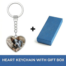 Load image into Gallery viewer, Personalized Blue Heeler Keychain – Heart Shaped – Double-Sided Glass-Key Chain-Accessories,Keychain,Upload Photo-3