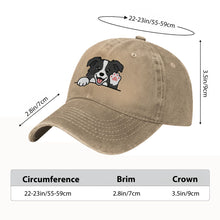 Load image into Gallery viewer, Personalized Border Collie Baseball Cap - Waving Border Collie Design - Match Your Dog's Coat Color-Hats &amp; Caps-7