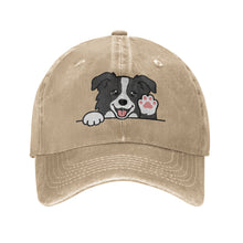 Load image into Gallery viewer, Personalized Border Collie Baseball Cap - Waving Border Collie Design - Match Your Dog's Coat Color-Hats &amp; Caps-Red-Natural-One Size-4