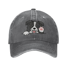 Load image into Gallery viewer, Personalized Border Collie Baseball Cap - Waving Border Collie Design - Match Your Dog's Coat Color-Hats &amp; Caps-Red-Deep Heather-One Size-3
