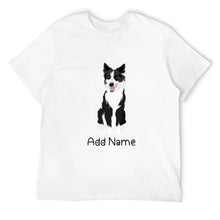 Load image into Gallery viewer, Personalized Border Collie Dad Cotton T Shirt-Apparel-Apparel, Border Collie, Dog Dad Gifts, Personalized, Shirt, T Shirt-Men&#39;s Cotton T Shirt-White-Medium-10