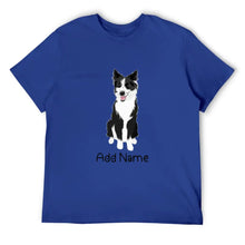 Load image into Gallery viewer, Personalized Border Collie Dad Cotton T Shirt-Apparel-Apparel, Border Collie, Dog Dad Gifts, Personalized, Shirt, T Shirt-Men&#39;s Cotton T Shirt-Blue-Medium-11