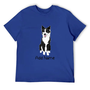 Personalized Border Collie Dad Cotton T Shirt-Apparel-Apparel, Border Collie, Dog Dad Gifts, Personalized, Shirt, T Shirt-Men's Cotton T Shirt-Blue-Medium-11