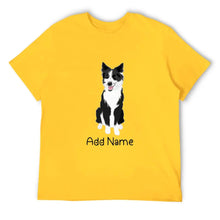 Load image into Gallery viewer, Personalized Border Collie Dad Cotton T Shirt-Apparel-Apparel, Border Collie, Dog Dad Gifts, Personalized, Shirt, T Shirt-Men&#39;s Cotton T Shirt-Yellow-Medium-13