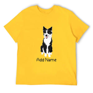 Personalized Border Collie Dad Cotton T Shirt-Apparel-Apparel, Border Collie, Dog Dad Gifts, Personalized, Shirt, T Shirt-Men's Cotton T Shirt-Yellow-Medium-13