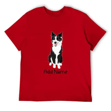 Load image into Gallery viewer, Personalized Border Collie Dad Cotton T Shirt-Apparel-Apparel, Border Collie, Dog Dad Gifts, Personalized, Shirt, T Shirt-Men&#39;s Cotton T Shirt-Red-Medium-14