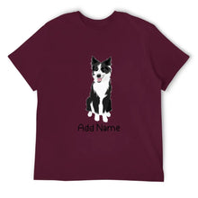 Load image into Gallery viewer, Personalized Border Collie Dad Cotton T Shirt-Apparel-Apparel, Border Collie, Dog Dad Gifts, Personalized, Shirt, T Shirt-Men&#39;s Cotton T Shirt-Maroon-Medium-15