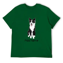 Load image into Gallery viewer, Personalized Border Collie Dad Cotton T Shirt-Apparel-Apparel, Border Collie, Dog Dad Gifts, Personalized, Shirt, T Shirt-Men&#39;s Cotton T Shirt-Green-Medium-16