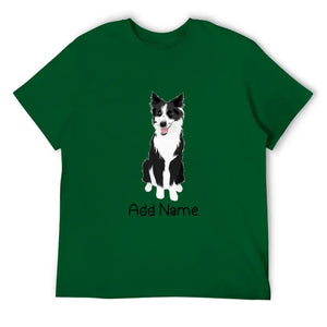 Personalized Border Collie Dad Cotton T Shirt-Apparel-Apparel, Border Collie, Dog Dad Gifts, Personalized, Shirt, T Shirt-Men's Cotton T Shirt-Green-Medium-16