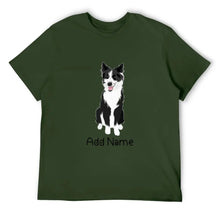 Load image into Gallery viewer, Personalized Border Collie Dad Cotton T Shirt-Apparel-Apparel, Border Collie, Dog Dad Gifts, Personalized, Shirt, T Shirt-Men&#39;s Cotton T Shirt-Army Green-Medium-17