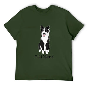 Personalized Border Collie Dad Cotton T Shirt-Apparel-Apparel, Border Collie, Dog Dad Gifts, Personalized, Shirt, T Shirt-Men's Cotton T Shirt-Army Green-Medium-17