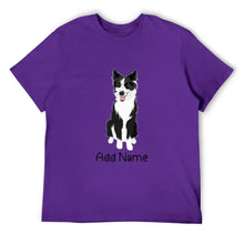 Load image into Gallery viewer, Personalized Border Collie Dad Cotton T Shirt-Apparel-Apparel, Border Collie, Dog Dad Gifts, Personalized, Shirt, T Shirt-Men&#39;s Cotton T Shirt-Purple-Medium-18