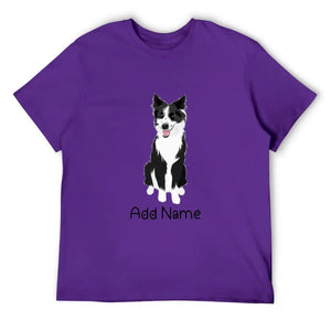 Personalized Border Collie Dad Cotton T Shirt-Apparel-Apparel, Border Collie, Dog Dad Gifts, Personalized, Shirt, T Shirt-Men's Cotton T Shirt-Purple-Medium-18