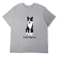 Load image into Gallery viewer, Personalized Border Collie Dad Cotton T Shirt-Apparel-Apparel, Border Collie, Dog Dad Gifts, Personalized, Shirt, T Shirt-Men&#39;s Cotton T Shirt-Gray-Medium-19