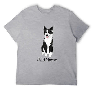 Personalized Border Collie Dad Cotton T Shirt-Apparel-Apparel, Border Collie, Dog Dad Gifts, Personalized, Shirt, T Shirt-Men's Cotton T Shirt-Gray-Medium-19