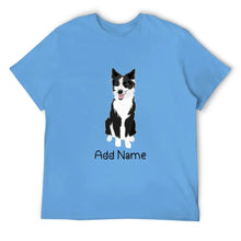 Load image into Gallery viewer, Personalized Border Collie Dad Cotton T Shirt-Apparel-Apparel, Border Collie, Dog Dad Gifts, Personalized, Shirt, T Shirt-Men&#39;s Cotton T Shirt-Sky Blue-Medium-2