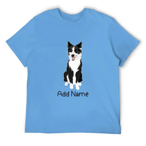 Personalized Border Collie Dad Cotton T Shirt-Apparel-Apparel, Border Collie, Dog Dad Gifts, Personalized, Shirt, T Shirt-Men's Cotton T Shirt-Sky Blue-Medium-2