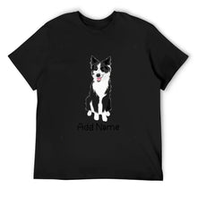 Load image into Gallery viewer, Personalized Border Collie Dad Cotton T Shirt-Apparel-Apparel, Border Collie, Dog Dad Gifts, Personalized, Shirt, T Shirt-Men&#39;s Cotton T Shirt-Black-Medium-9