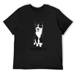 Personalized Border Collie Dad Cotton T Shirt-Apparel-Apparel, Border Collie, Dog Dad Gifts, Personalized, Shirt, T Shirt-Men's Cotton T Shirt-Black-Medium-9