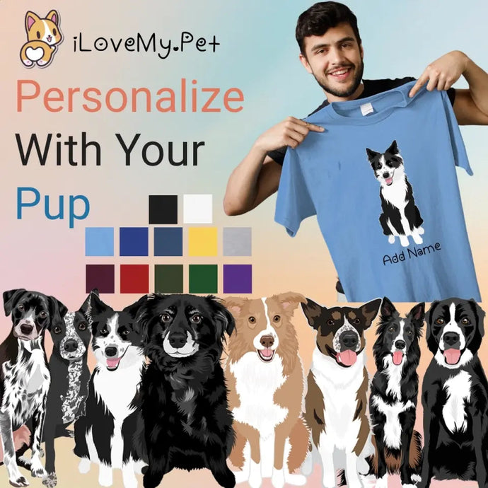 Personalized Border Collie Dad Cotton T Shirt-Apparel-Apparel, Border Collie, Dog Dad Gifts, Personalized, Shirt, T Shirt-1