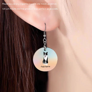 Personalized Border Collie Dog Mom Earrings-Dog Themed Jewellery-Border Collie-Personalized Dog Mom Earrings-Round-One Size-4