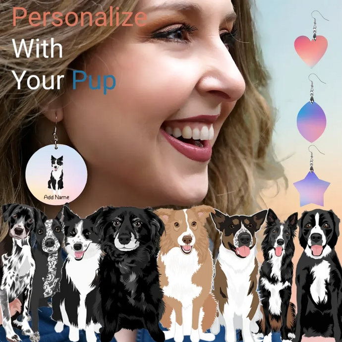 Border Collie earrings-womens-multi