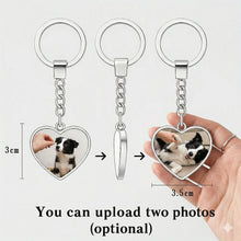 Load image into Gallery viewer, Personalized Border Collie Keychain – Heart Shaped – Double-Sided Glass-Key Chain-Accessories,Border Collie,Keychain,Upload Photo-2