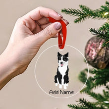 Load image into Gallery viewer, Personalized Border Collie Love Christmas Tree Ornaments-Christmas Ornament-Border Collie, Christmas, Personalized-Christmas Tree Ornaments-Transparent-3.5&quot; or 8.9 cm-2