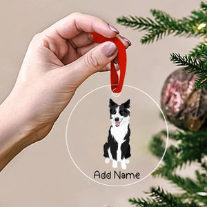 Personalized Border Collie Love Christmas Tree Ornaments-Christmas Ornament-Border Collie, Christmas, Personalized-Christmas Tree Ornaments-Transparent-3.5" or 8.9 cm-2