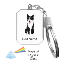 Load image into Gallery viewer, Personalized Border Collie Love Crystal Glass Keychain-Accessories-Border Collie-Crystal Keychain-Glass Crystal-One Size-2