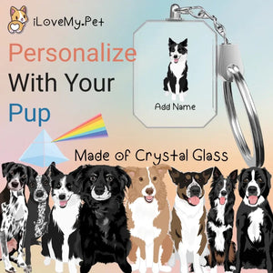 Border Collie crystal-keychain-multi