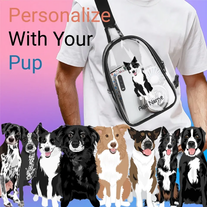 Border Collie transparent-sling-bag-multi