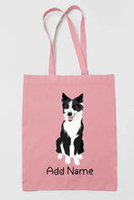 Load image into Gallery viewer, Personalized Border Collie Love Zippered Tote Bag-Accessories-Accessories, Bags, Border Collie, Dog Mom Gifts, Personalized-Zippered Tote Bag-Light Pink-Classic-11