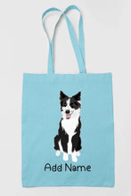 Load image into Gallery viewer, Personalized Border Collie Love Zippered Tote Bag-Accessories-Accessories, Bags, Border Collie, Dog Mom Gifts, Personalized-Zippered Tote Bag-Sky Blue-Classic-13