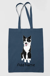 Personalized Border Collie Love Zippered Tote Bag-Accessories-Accessories, Bags, Border Collie, Dog Mom Gifts, Personalized-Zippered Tote Bag-Navy Blue-Classic-14