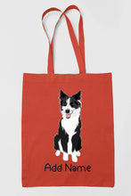 Load image into Gallery viewer, Personalized Border Collie Love Zippered Tote Bag-Accessories-Accessories, Bags, Border Collie, Dog Mom Gifts, Personalized-Zippered Tote Bag-Red-Classic-16