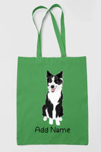 Load image into Gallery viewer, Personalized Border Collie Love Zippered Tote Bag-Accessories-Accessories, Bags, Border Collie, Dog Mom Gifts, Personalized-Zippered Tote Bag-Forest Green-Classic-18