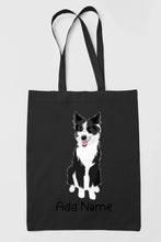 Load image into Gallery viewer, Personalized Border Collie Love Zippered Tote Bag-Accessories-Accessories, Bags, Border Collie, Dog Mom Gifts, Personalized-Zippered Tote Bag-Black-Classic-19