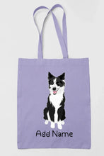 Load image into Gallery viewer, Personalized Border Collie Love Zippered Tote Bag-Accessories-Accessories, Bags, Border Collie, Dog Mom Gifts, Personalized-Zippered Tote Bag-Pastel Purple-Classic-2