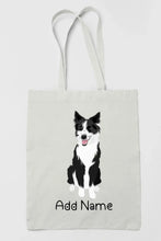 Load image into Gallery viewer, Personalized Border Collie Love Zippered Tote Bag-Accessories-Accessories, Bags, Border Collie, Dog Mom Gifts, Personalized-Zippered Tote Bag-White-Classic-3