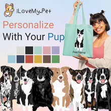 Load image into Gallery viewer, Personalized Border Collie Love Zippered Tote Bag-Accessories-Accessories, Bags, Border Collie, Dog Mom Gifts, Personalized-1