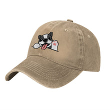 Load image into Gallery viewer, Personalized Boston Terrier Baseball Cap - Waving Boston Terrier Design - Match Your Dog's Coat Color-Hats &amp; Caps-6