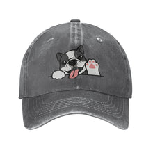 Load image into Gallery viewer, Personalized Boston Terrier Baseball Cap - Waving Boston Terrier Design - Match Your Dog's Coat Color-Hats &amp; Caps-Red-Deep Heather-One Size-3