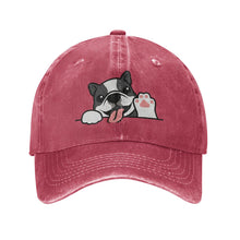 Load image into Gallery viewer, Personalized Boston Terrier Baseball Cap - Waving Boston Terrier Design - Match Your Dog's Coat Color-Hats &amp; Caps-Red-Red-One Size-2