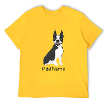 Load image into Gallery viewer, Personalized Boston Terrier Dad Cotton T Shirt-Apparel-Apparel, Boston Terrier, Dog Dad Gifts, Personalized, Shirt, T Shirt-Men&#39;s Cotton T Shirt-Yellow-Medium-13