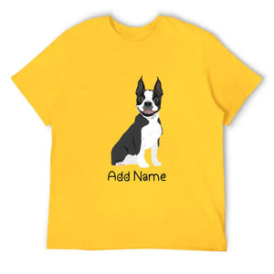 Personalized Boston Terrier Dad Cotton T Shirt-Apparel-Apparel, Boston Terrier, Dog Dad Gifts, Personalized, Shirt, T Shirt-Men's Cotton T Shirt-Yellow-Medium-13