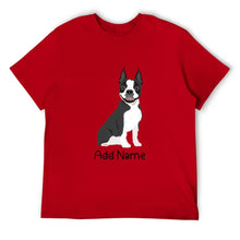 Load image into Gallery viewer, Personalized Boston Terrier Dad Cotton T Shirt-Apparel-Apparel, Boston Terrier, Dog Dad Gifts, Personalized, Shirt, T Shirt-Men&#39;s Cotton T Shirt-Red-Medium-14