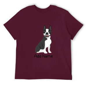 Personalized Boston Terrier Dad Cotton T Shirt-Apparel-Apparel, Boston Terrier, Dog Dad Gifts, Personalized, Shirt, T Shirt-Men's Cotton T Shirt-Maroon-Medium-15