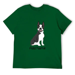 Personalized Boston Terrier Dad Cotton T Shirt-Apparel-Apparel, Boston Terrier, Dog Dad Gifts, Personalized, Shirt, T Shirt-Men's Cotton T Shirt-Green-Medium-16